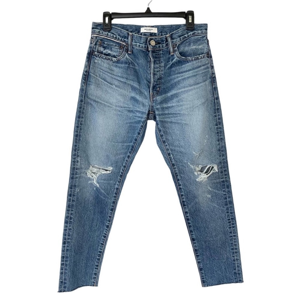 MOUSSY Odessa raw hem jeans size 28 Medium wash